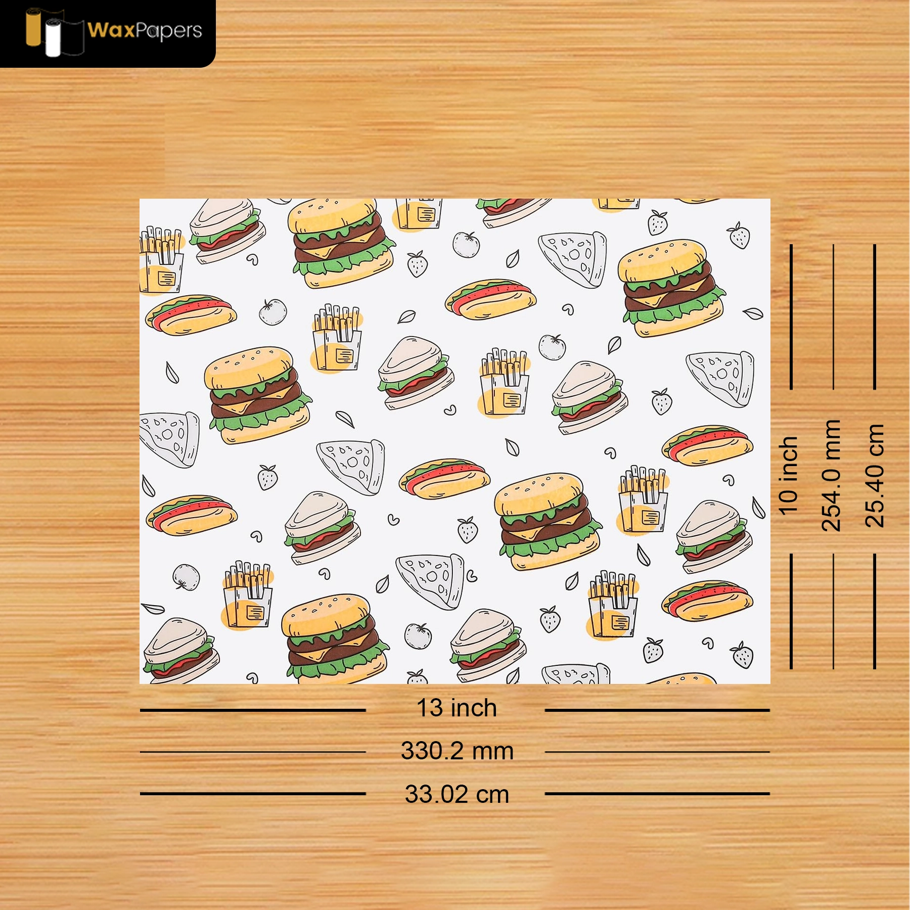 13″x10″ Custom Parchment Paper