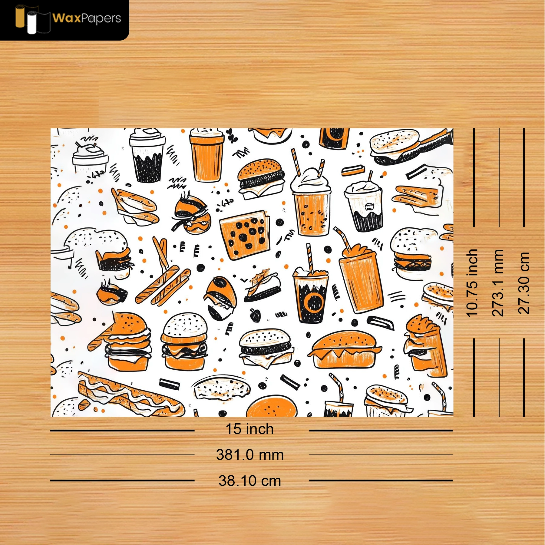 15″x10.75″ Custom Deli Paper