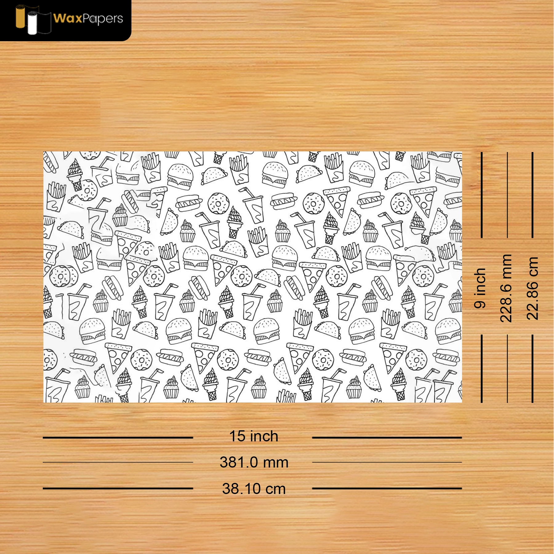 15″x9″ Custom Parchment Paper