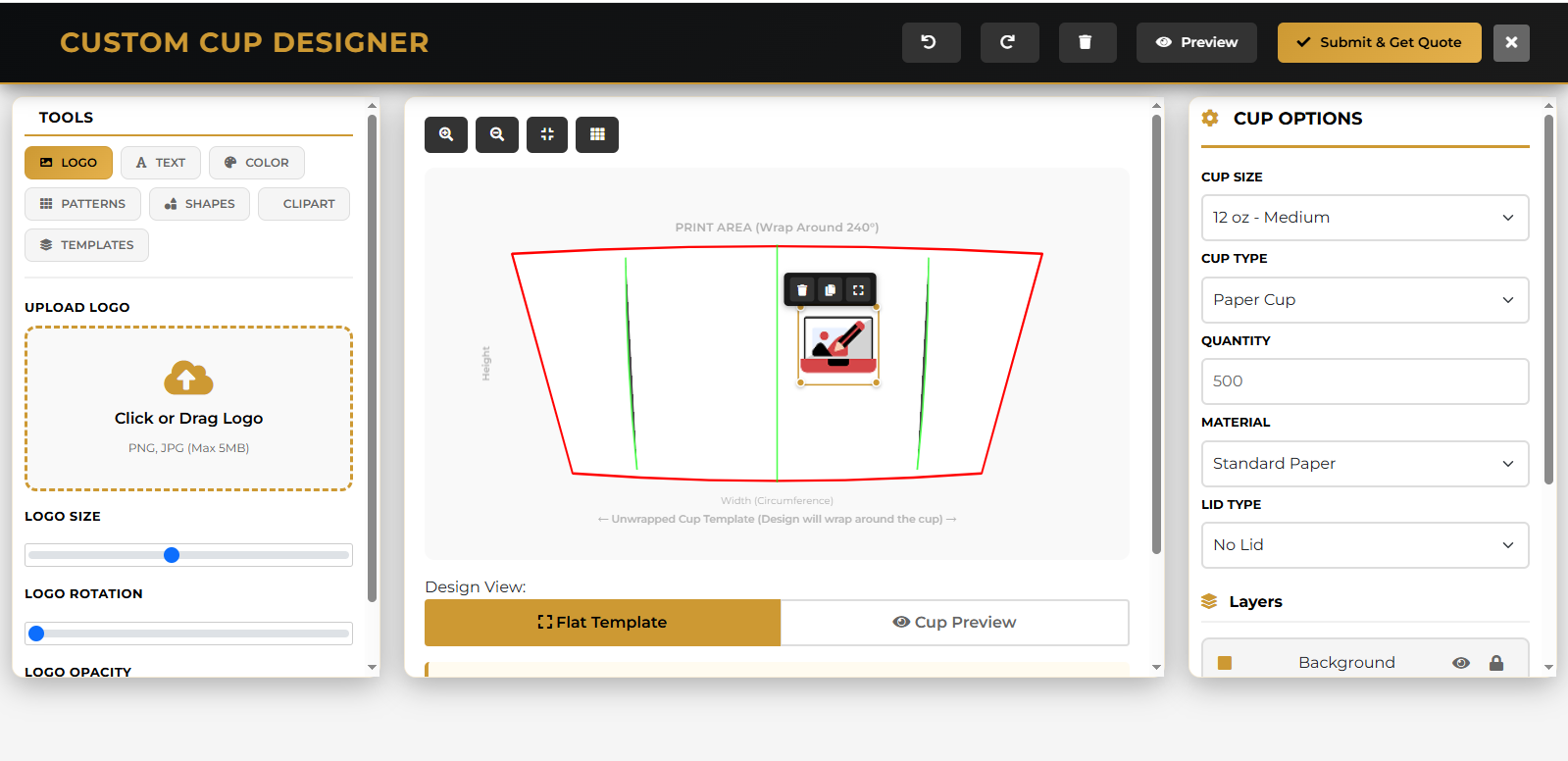 Custom Cup Designer Software
