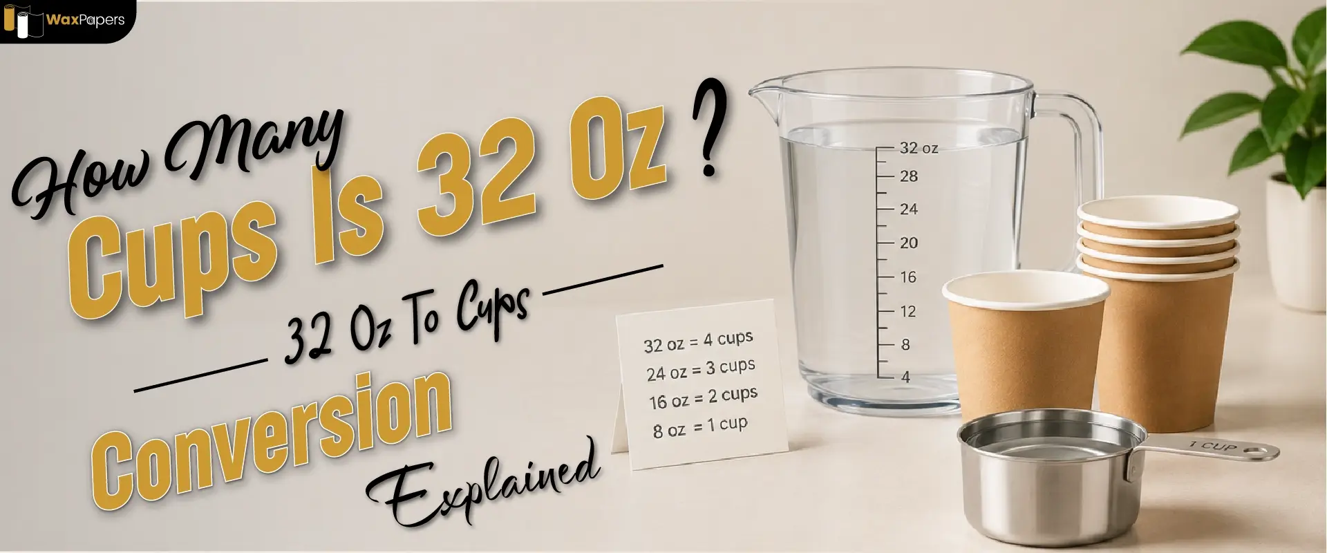 How Many Cups Is 32 Oz? 32 Oz To Cups Conversion Explained